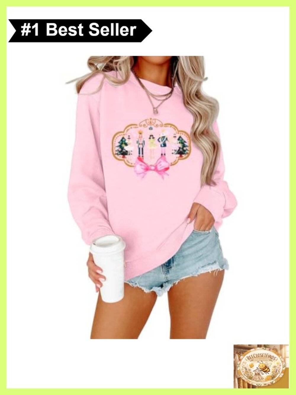 Christmas Nutcracker Graphic Sweatshirt Womens Long Sleeve Crewneck Pullover